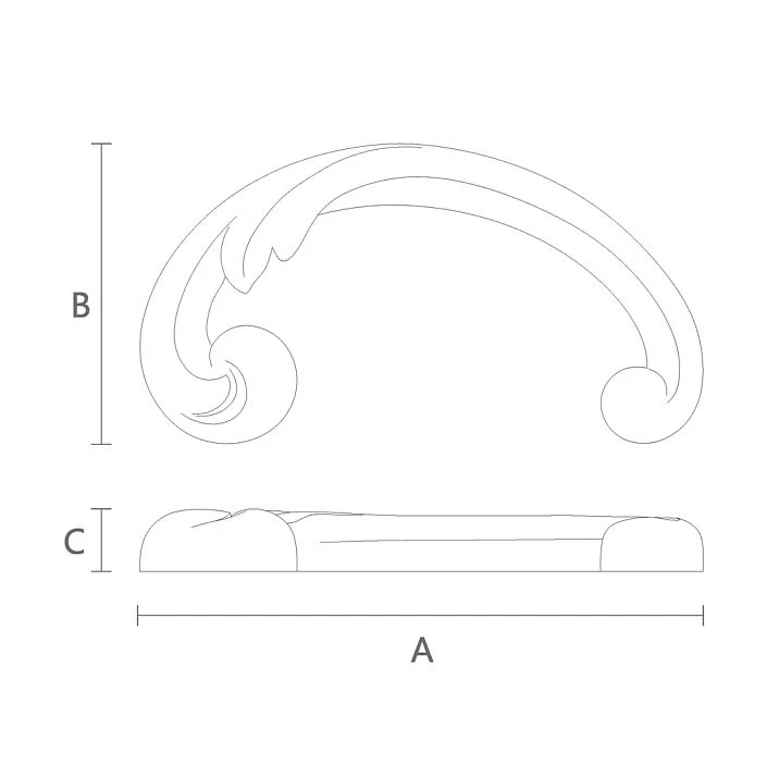 NPU-288L Carved Overlay &mdash; Polyurethane decorative drawing