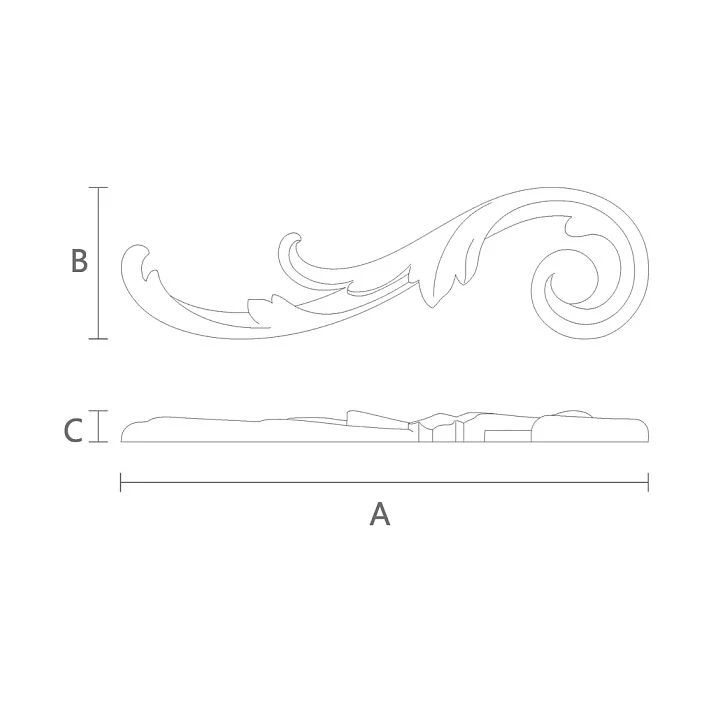 Carved Overlay NPU-290L, wall decoration drawing