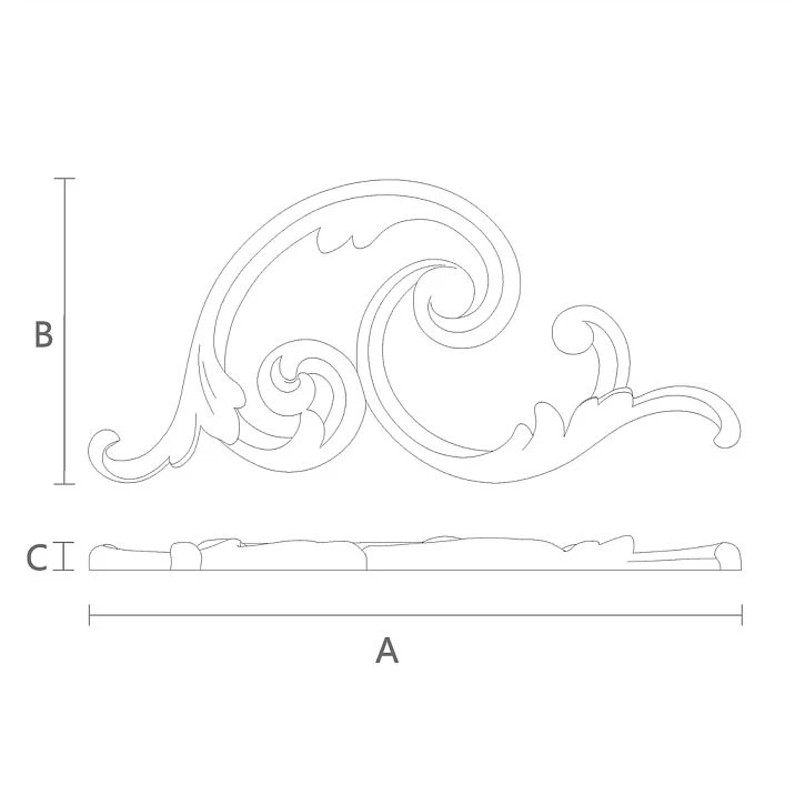 Schematic illustration of the dimensions of the NPU-298L appliqu&eacute;, indicating width, height, and depth