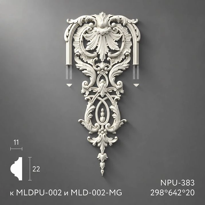 Polyurethane molding NPU-383. Decor for moldings. Image 698d92dc925e3