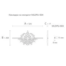 Carved applique NPU-417.4 from polyurethane, decoration drawing