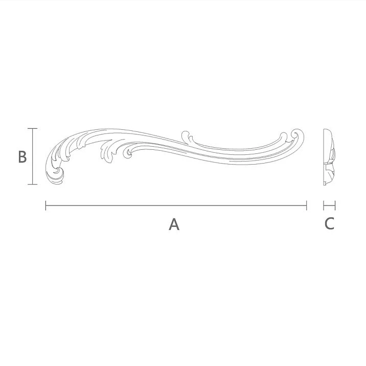 Schematic illustration of model NPU-427R with dimensions indicating length, height, and thickness of the item