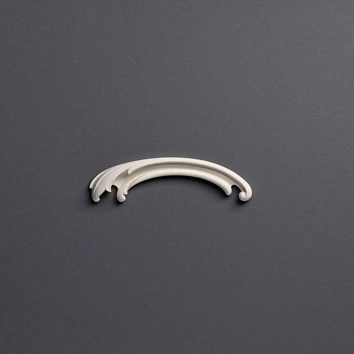 Carved overlay NPU-432L made of STAVROS polyurethane with three smooth wave-like arcs for horizontal decor, left version photo