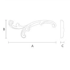 NPU-433L size diagram showing the length, height, and thickness of the item