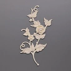 Carved polyurethane applique NPU-467L with floral ornament for stylish interior photo