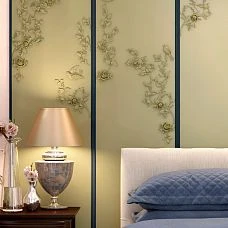 Bedroom interior with NPU-469L relief decoration on the wall, creating a romantic atmosphere