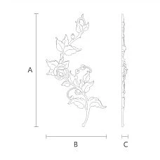Schematic drawing of the dimensions of NPU-468R decorative molding for mounting on various surfaces