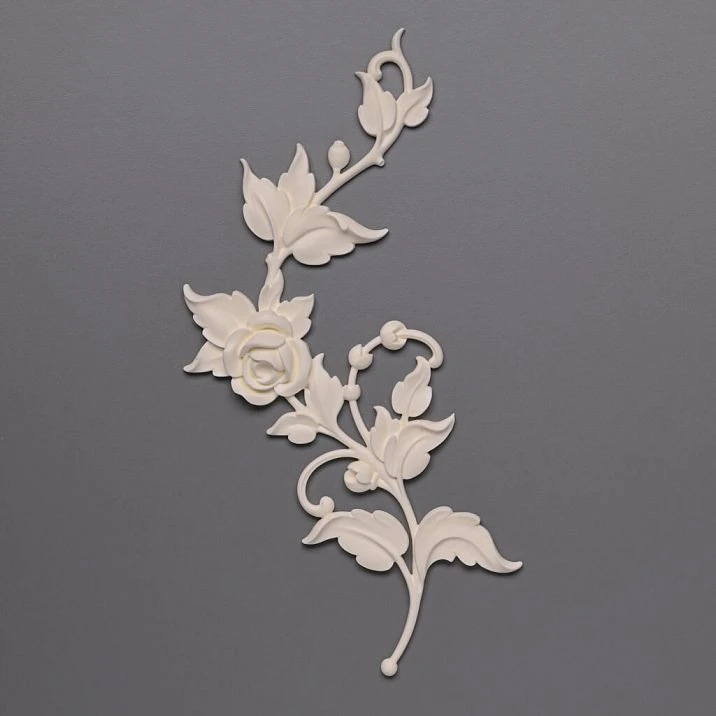Elegant polyurethane applique NPU-468R with a pink motif for interior photography