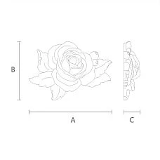 Dimensions scheme of molded decor NPU-473 for mounting on walls or ceilings