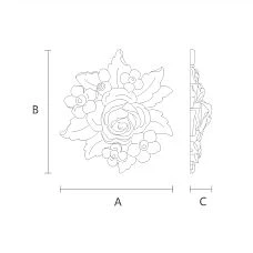 Schematic dimensions and profile of NPU-474 molded decor