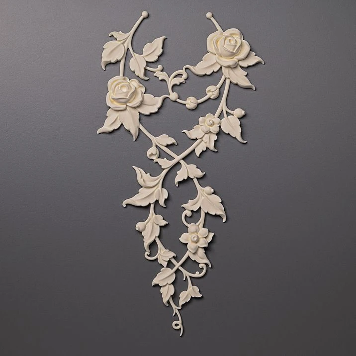Stucco decoration &ndash; decorative applique with rose motifs made of polyurethane photo