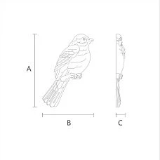 Schematic dimensions and profile of the NPU-477L bird