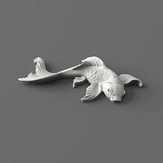 Detailed decorative molding from polyurethane &ndash; Fish model NPU-488 decoration for furniture facades