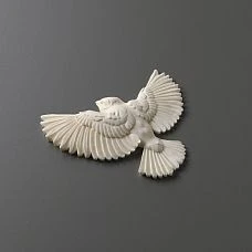 Decorative bird NPU-492R made of polyurethane - an elegant sparrow in flight for interior decor