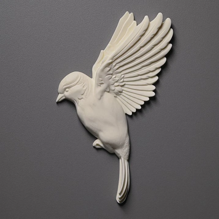 Aesthetic polyurethane flying bird applique for individual design photo