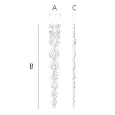 Drawing of the NPU-498 polyurethane molded decor with dimensions 41 &times; 307 &times; 11 mm