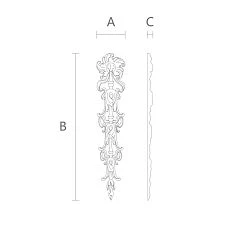 Drawing of NPU-501 polyurethane molded decor with dimensions 58 &times; 300 &times; 11 mm