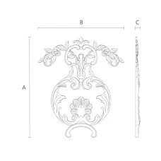 Drawing of molded decor NPU-507 with dimensions 392&times;336&times;18 mm