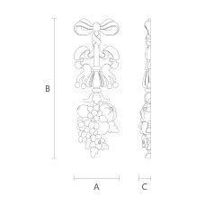 Wooden insert with 3D flower drawing