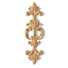 Carved wooden applique N-020 in the shape of a flower with curved petals