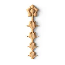 Carved wooden flower on insert N-021