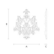 Wooden carved decor N-026.1 - decorative element drawing