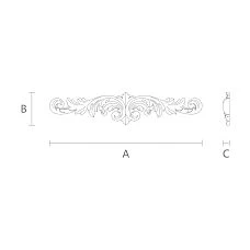 Wooden furniture decoration drawing, carved inlay N-032 from solid wood