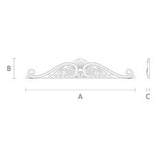 Wooden applique N-051.1 for decorative furniture finishing in classic style drawing