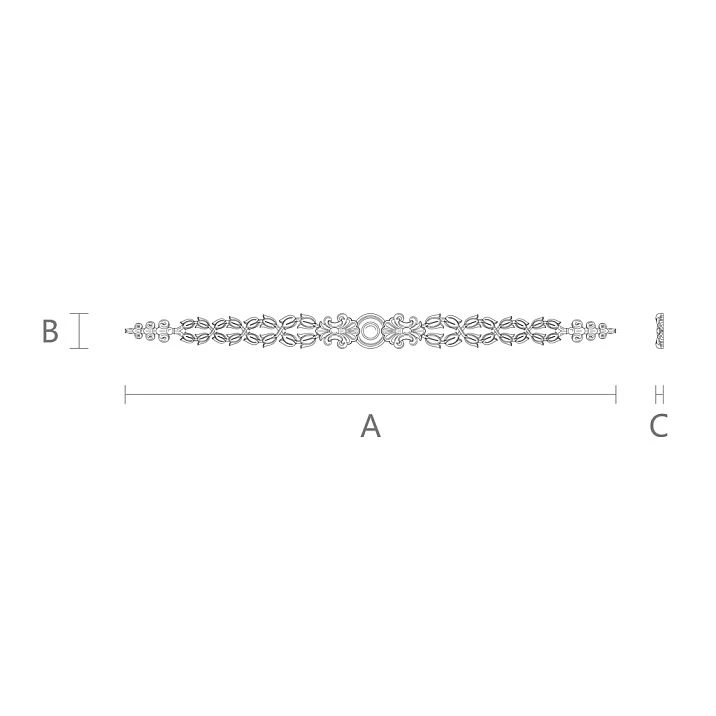 Drawing with dimensions of decorative wooden overlay N-073.1