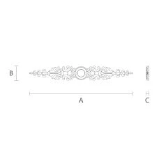 Inlay N-074 - wooden decor with a floral ornament pattern