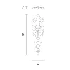 Carved Wooden Insert N-081 Wooden Decor Drawing