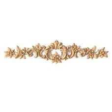 Wooden furniture overlay N-088.1 with carved ornament in the center