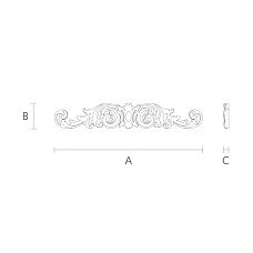 Carved applique N-092 with product drawings