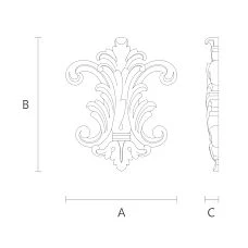 Carved wooden overlay N-094, decorative drawing