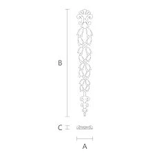 Wooden Decor N-116 with Geometric Carved Pattern Drawing