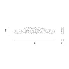 Wooden applique for decorating surfaces, drawing