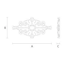 Elegant carved applique N-131 drawing