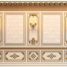 Carved overlay N-154.1 from solid wood for walls interior photo