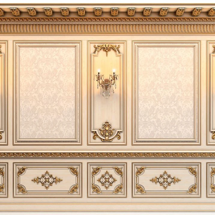 Carved overlay N-154.1 from solid wood for walls interior photo