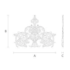 Interior decoration drawing, carved inlay N-157.1