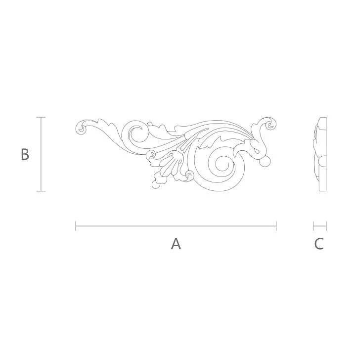 Carved overlay N-N-186L drawing