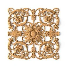 Wooden decor N-196.1 with a square carved composition made of natural wood