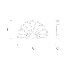 Wooden applique N-203 with carved shell drawing