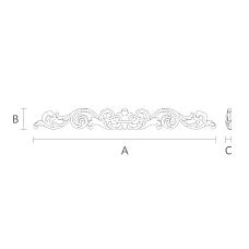 Wooden carved insert N-214 for interior decoration, furniture, walls &mdash; drawing