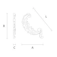 Wooden carved insert N-221R, drawing