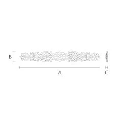 Decorative element for decorating furniture, walls or wooden items drawing
