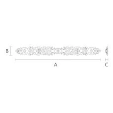 Inlay with carved geometric pattern drawing