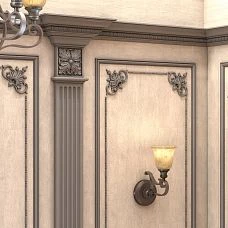 Wooden decor on the wall, wall decoration with decorative carved inlays N-244