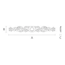 Wooden decorative element for interior design drawing