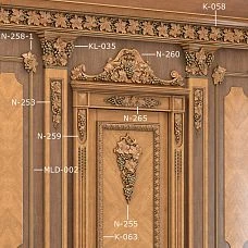 Carved inlay N-253R, decor made of natural wood, "Grapevine" collection